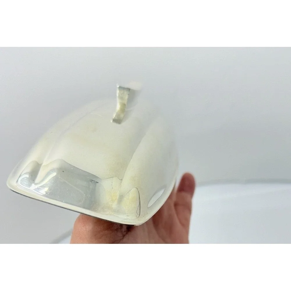 Vintage F.B. Rogers Silver Co. Modernist MCM Silver Plate Butter Dish Modern